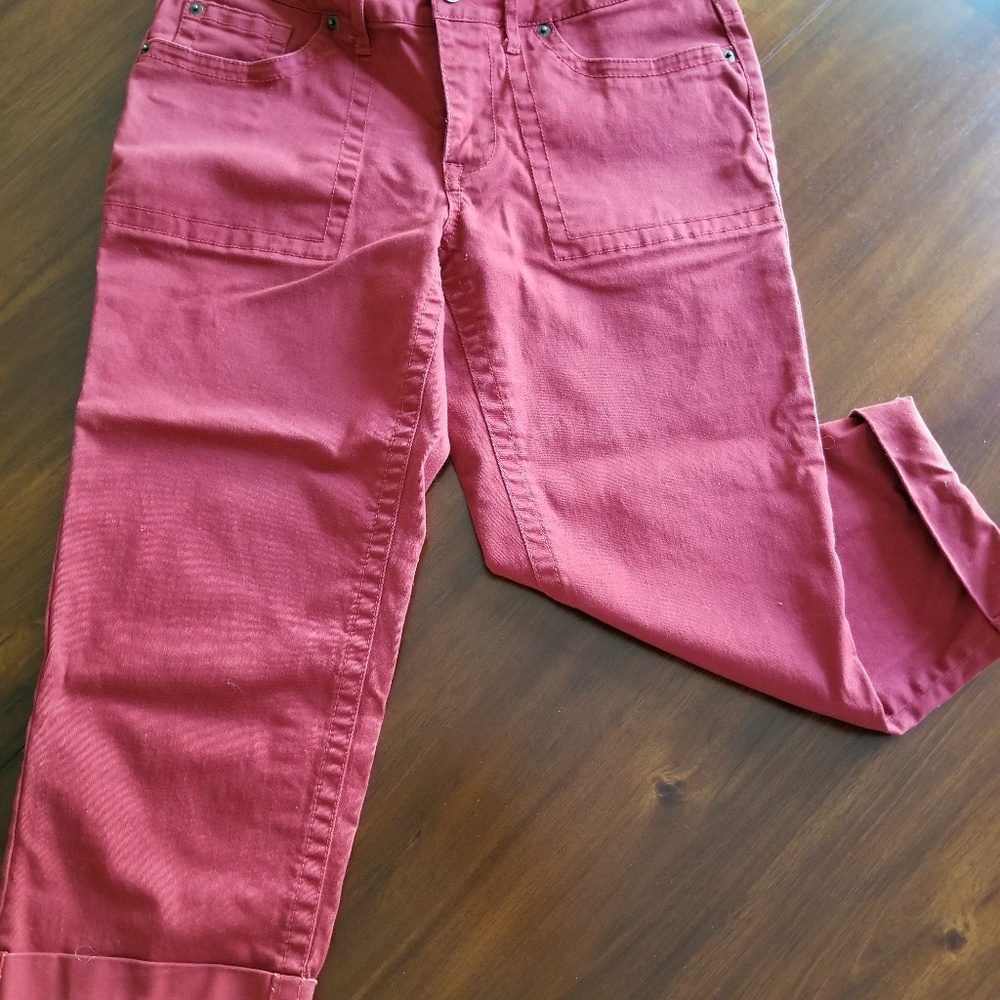 Red Crop Jeans
